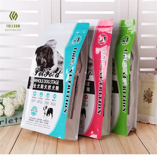 Folha de alumínio fosca impressão brilhante Eco amigável reciclável cão de estimação gato lanches tratar café chá fundo plano zíper alimentos embalagens plásticas stand up bolsa saco